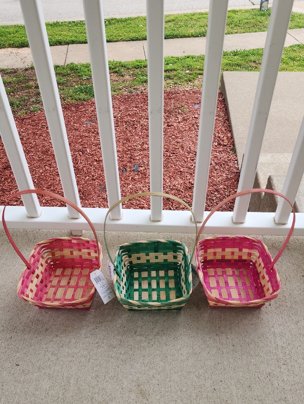 Set of 3 Woven Easter Baskets - Pink & Green SOLD SEPARATELY